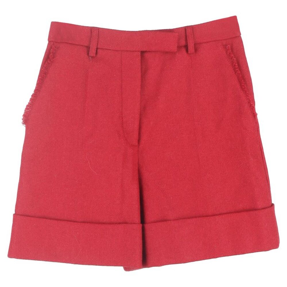 Thom Browne High-Rise Tailored Shorts in Red Wool